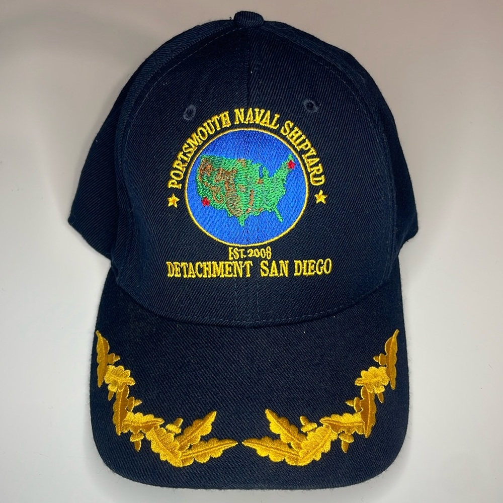 Vintage Navy military hat embroidered brim
